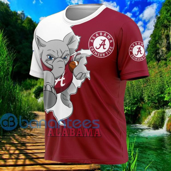Alabama Crimson Tide Mascot All Over Printed 3D T Shirt Product Photo