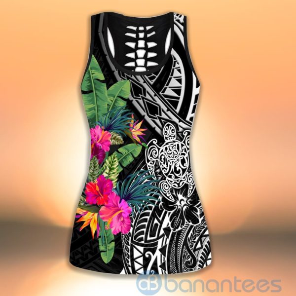 Amazing Hibiscus Turtle Tank Top Legging Set Outfit Product Photo