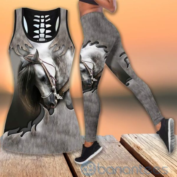 Amazing Horse Hollow Tank And Legging Outfit Product Photo