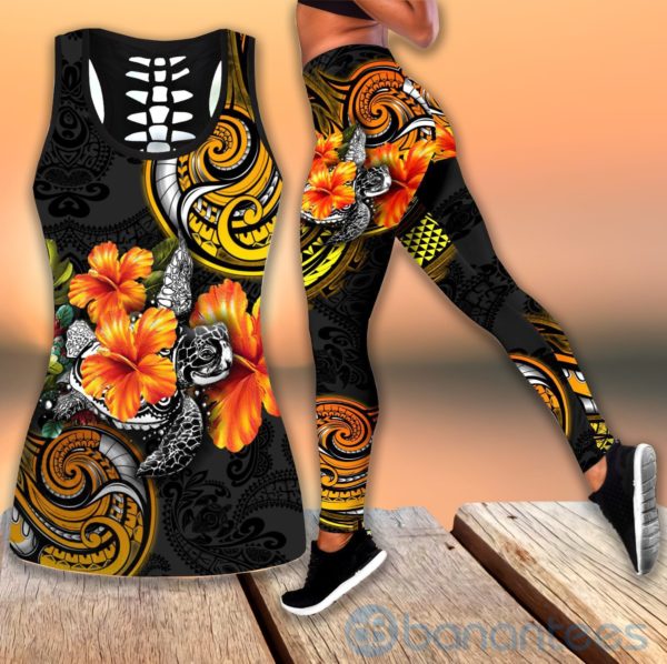 Amazing Polynesian Turtle Tank Top Legging Set Outfit Product Photo