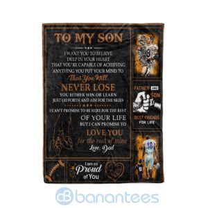 American Footbal To My Son Father And Son Best Friends For Life Fleece Blanket Product Photo