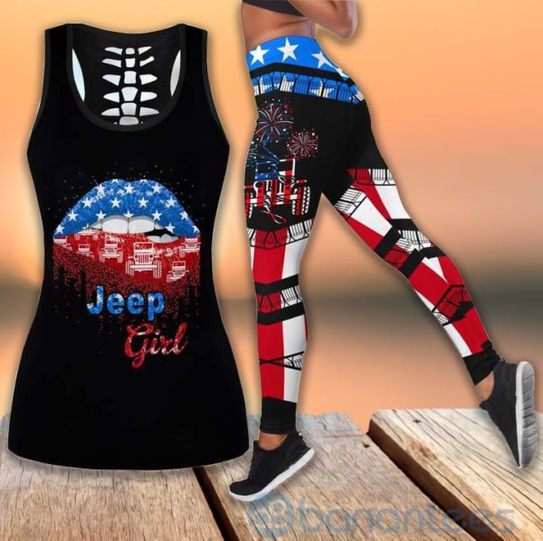 American Jeep Girl Patriotism Tank Top Legging Set Outfit Product Photo