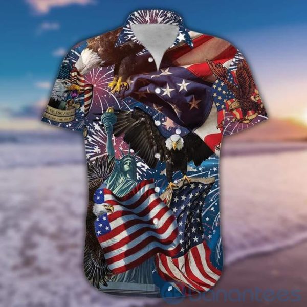 American Patriotic Eagle Tropical Hawaiian Shirt Product Photo