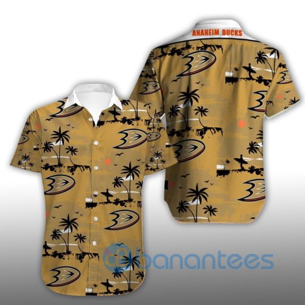 Anaheim Ducks Coconut Tree Short Sleeves Hawaiian Shirt Product Photo