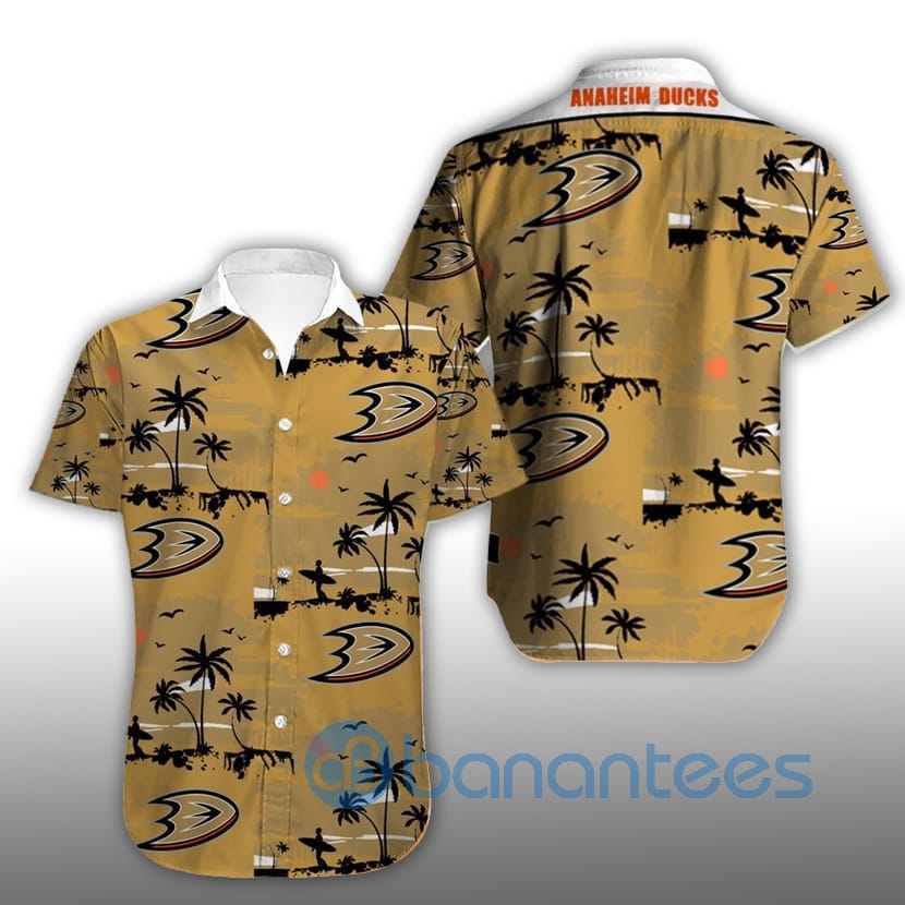 Anaheim Ducks Coconut Tree Short Sleeves Hawaiian Shirt