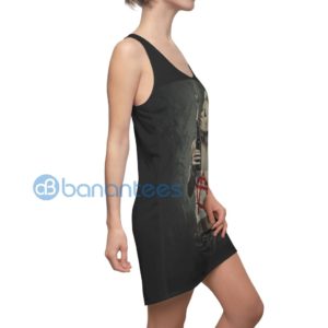 Anarchy Chick With Wine Bottle Black Racerback Dress For Women Product Photo