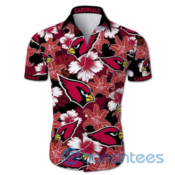 Arizona Cardinals Tropical Flower Short Sleeves Hawaiian Shirt Product Photo