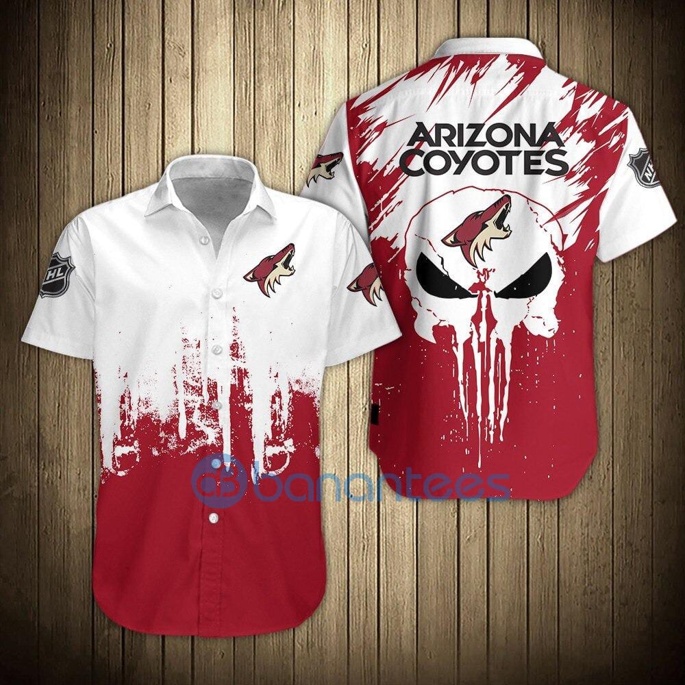Arizona Coyotes Shirts Skull Short Sleeve Hawaiian Shirt