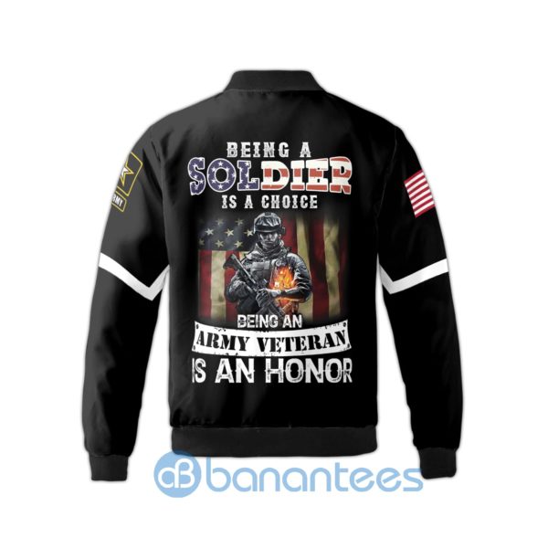 Army Veteran Being A Soldier Is A Choice Fleece Bomber Jacket Product Photo