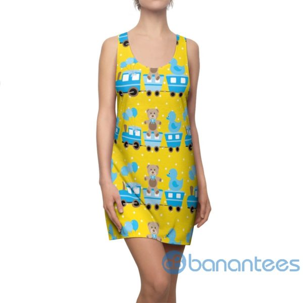 Baby Bear Train And Duck All Over Print Racerback Dress For Women Product Photo