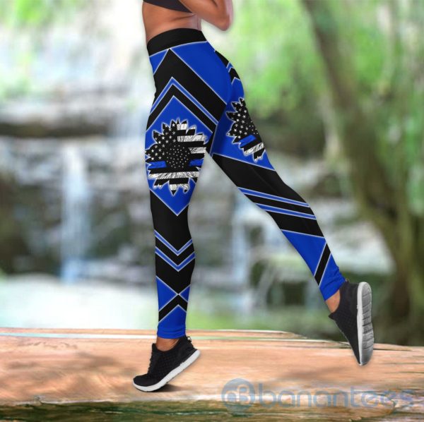 Back The Blue Tank Top Legging Set Outfit Product Photo