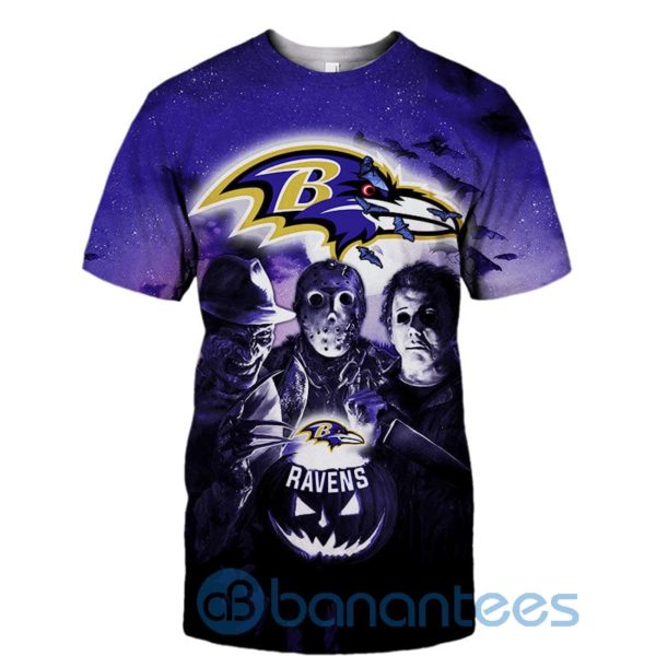 Baltimore Ravens Halloween Horror Night 3D T Shirt Product Photo