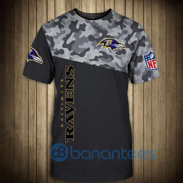 Baltimore Ravens Military Short Sleeve 3D T Shirt Product Photo