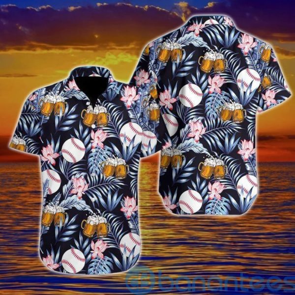 Baseball And Beer Tropical Hawaiian Shirt Product Photo