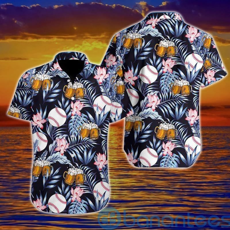 Baseball And Beer Tropical Hawaiian Shirt