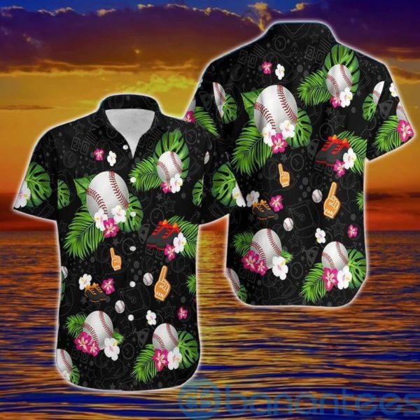 Baseball Black Hawaiian Shirt Product Photo