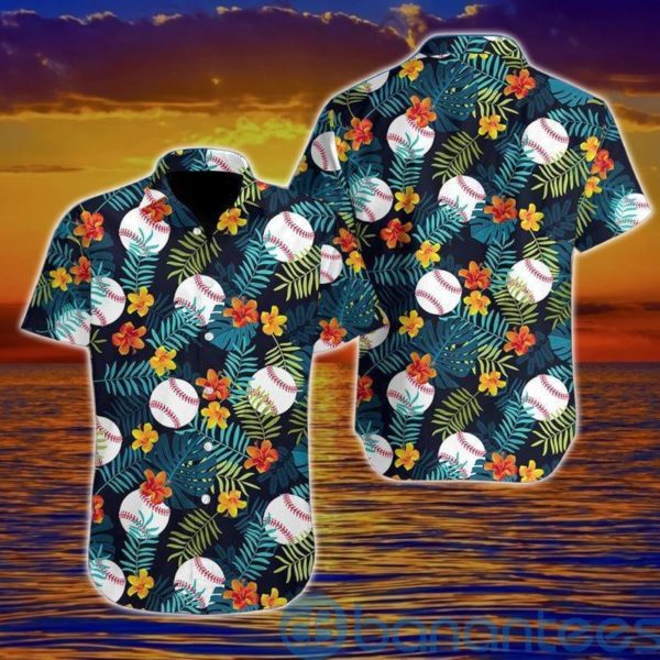 Baseball Simple Hibiscus Hawaiian Shirt Fantastic Product Photo