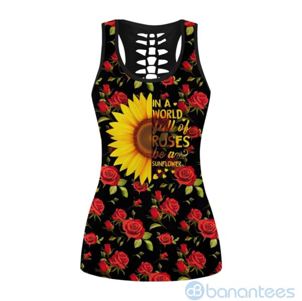 Be A Sunflower In A World Of Roses Hollow Tank And Legging Outfit Product Photo