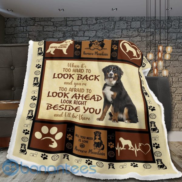 Bernese Muontain Dog Sherpa Blanket Product Photo