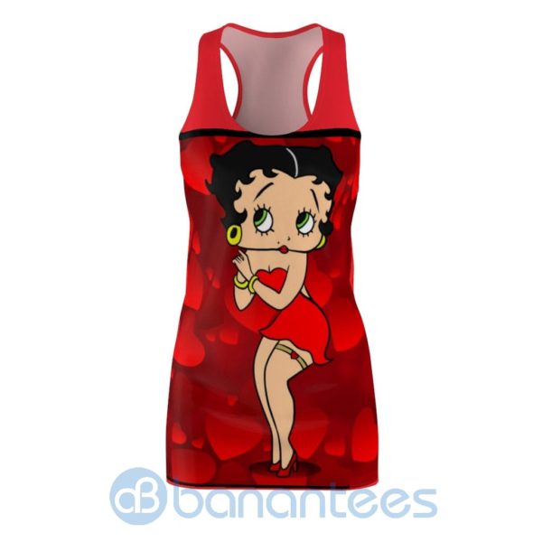 Betty Boop Animated cartoon Printed Red Racerback Dress For Women Product Photo