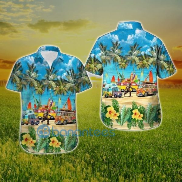 Bigfoot Camping Aloha Shirts Bigfoot Hawaiian Shirt Summer Hawaiian Product Photo