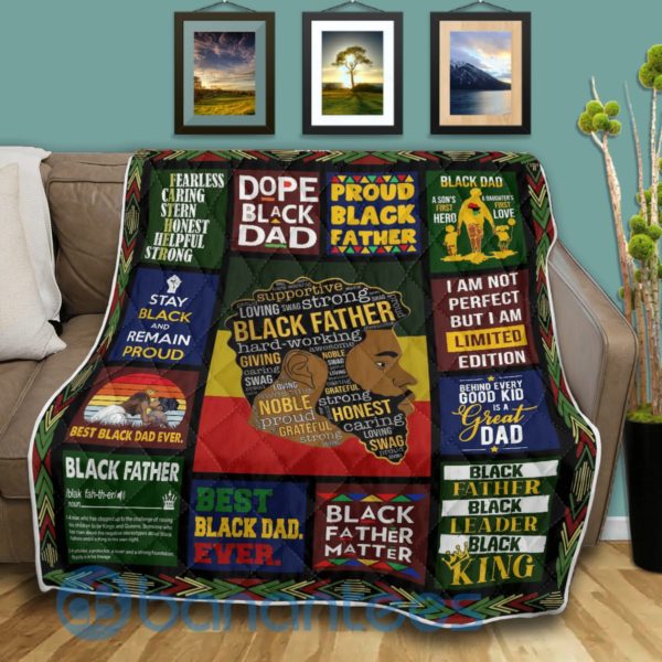 Black Father Hard Working Blanket Quilt Product Photo