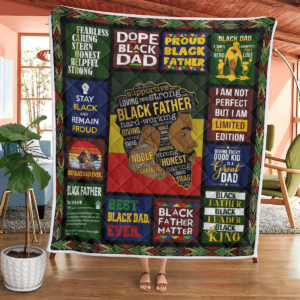 Black Father Hard Working Blanket Quilt Product Photo