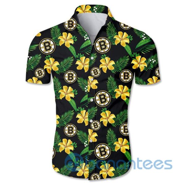 Boston Bruins Floral Short Sleeves Hawaiian Shirt Product Photo