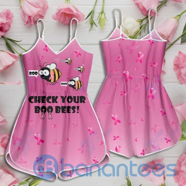 Breast Cancer Check Your Boo Bees Rompers For Women Product Photo