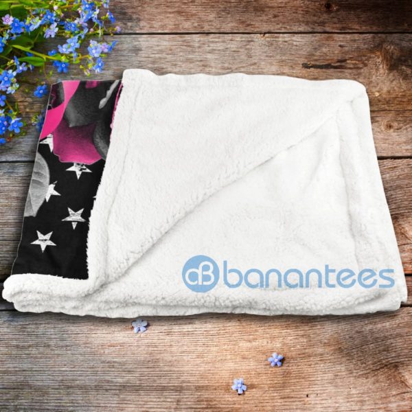 Breast Cancer Fighter Us Flag Sherpa Blanket Product Photo