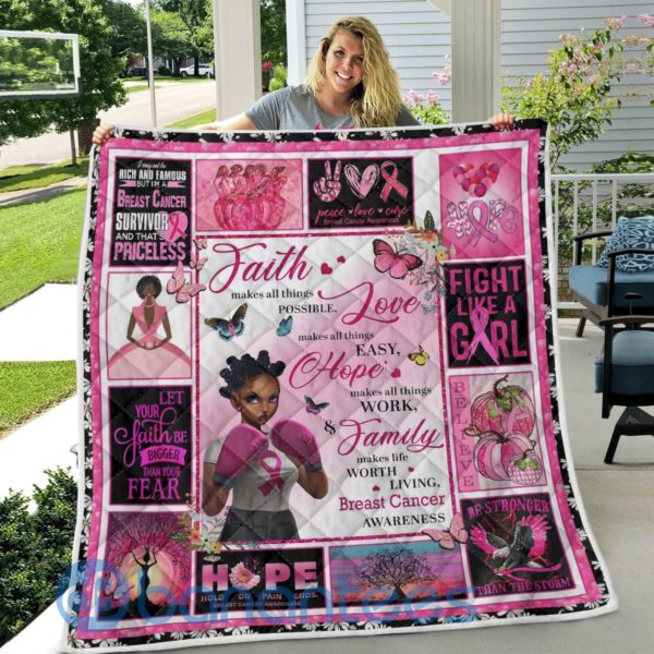 Breast Cantcer Survivor Quilt Blanket Quilt Product Photo