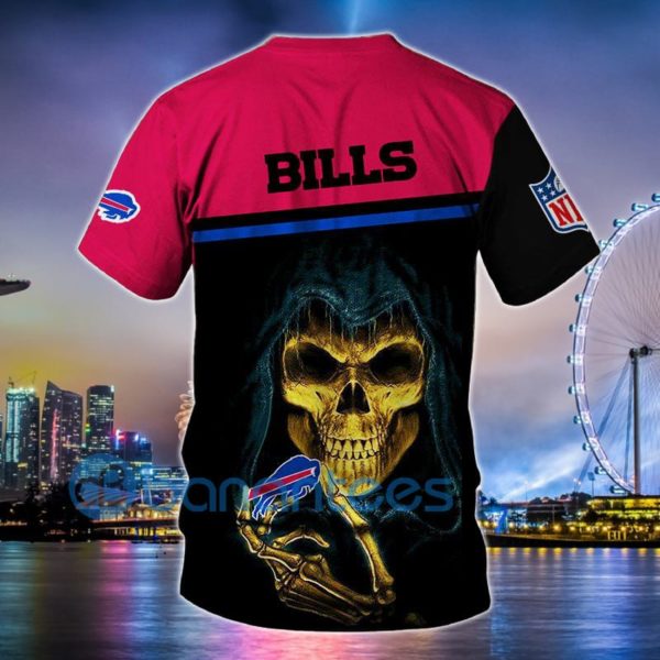 Buffalo Bills Tee Shirts Hand Skull 3D T Shirt Short Sleeves Product Photo