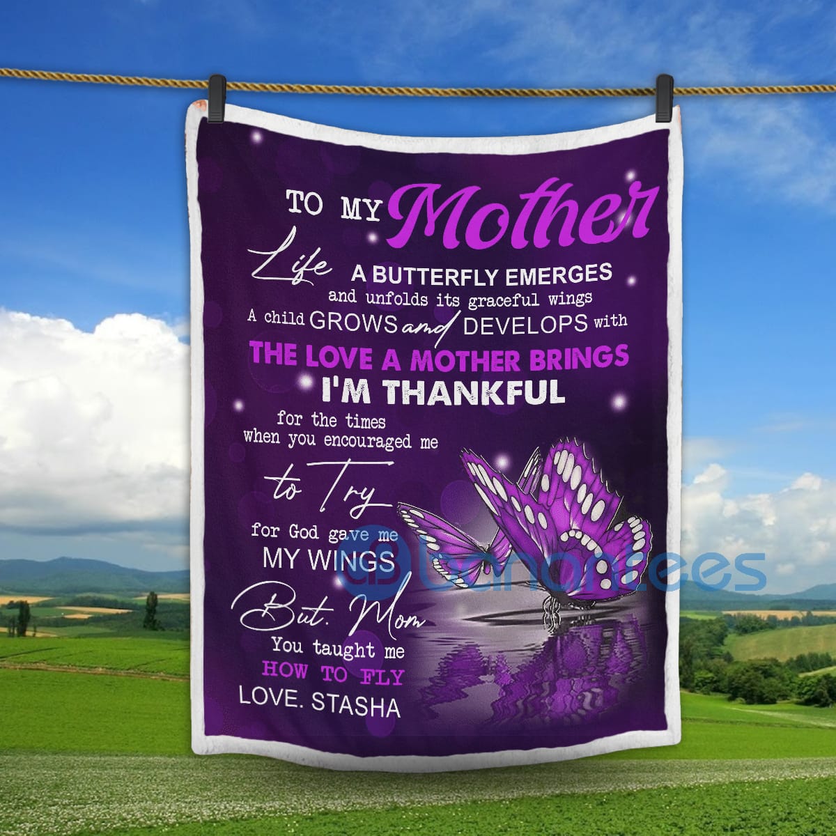 Butterfly To My Mother You Taught Me How To Flyt Love Sherpa Blanket