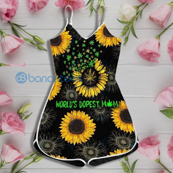 Cannabis Weed World's Dopest Mom Sunflower Rompers For Women Product Photo