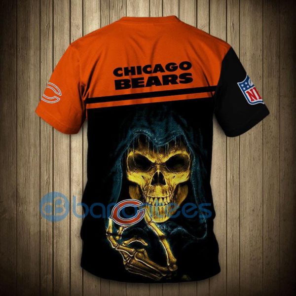 Chicago Bears Hand Skull Full Printed 3D T Shirt Product Photo
