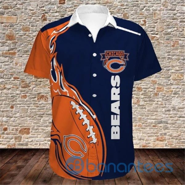 Chicago Bears Men's Short Sleeves Hawaiian Shirts Fireball Button Product Photo