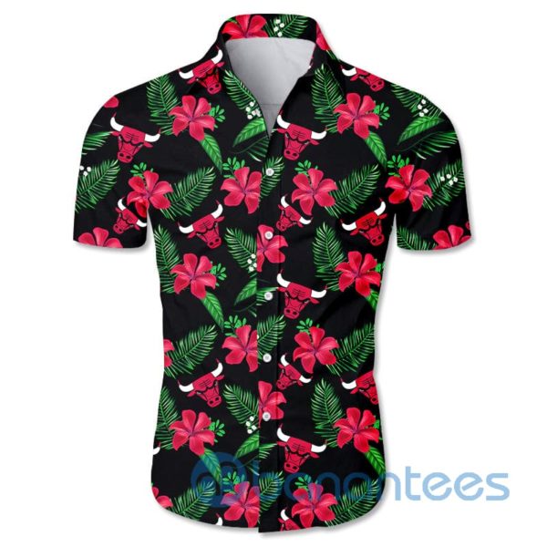 Chicago Bulls Small Flowers Short Sleeves Hawaiian Shirt Product Photo