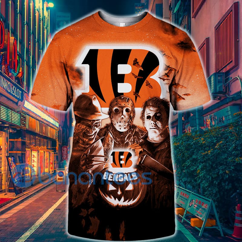 Cincinnati Bengals Halloween Horror Night 3D T-Shirt
