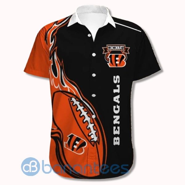 Cincinnati Bengals Shirts Fireball Short Sleeves Hawaiian Shirt Product Photo