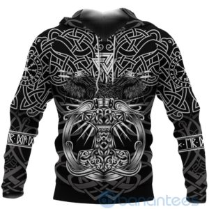 Classic Nordic Warrior Viking Mjolnir Celtic Raven All Over Printed 3D Hoodie Product Photo