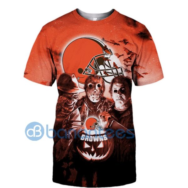 Cleveland Browns Halloween Horror Night Full Printed 3D T Shirt Product Photo