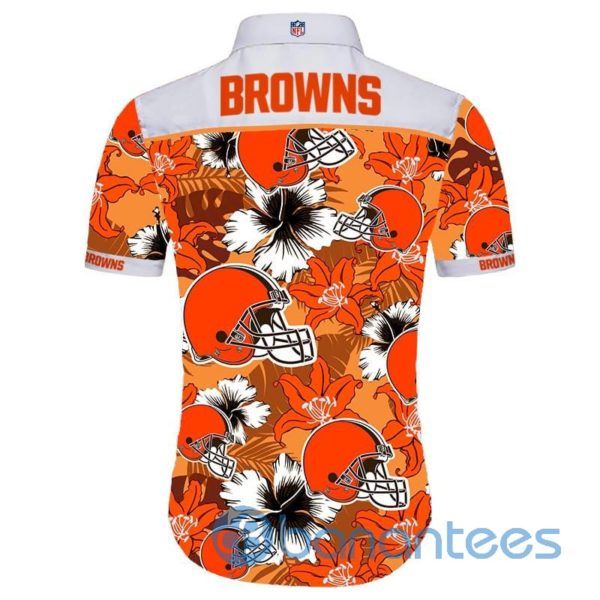 Cleveland Browns Tropical Flower Short Sleeves Hawaiian Shirt Product Photo