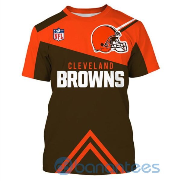 Cleveland Browns Vintage Short Sleeve 3D T Shirt Gift Product Photo