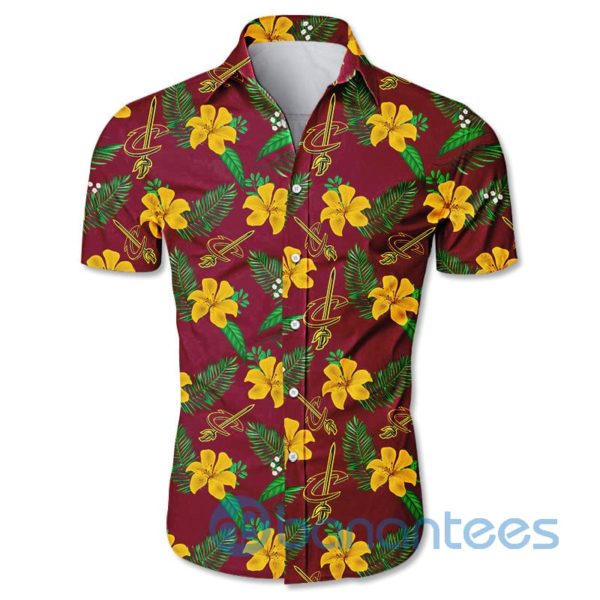 Cleveland Cavaliers Small Flowers Short Sleeves Hawaiian Shirt Product Photo