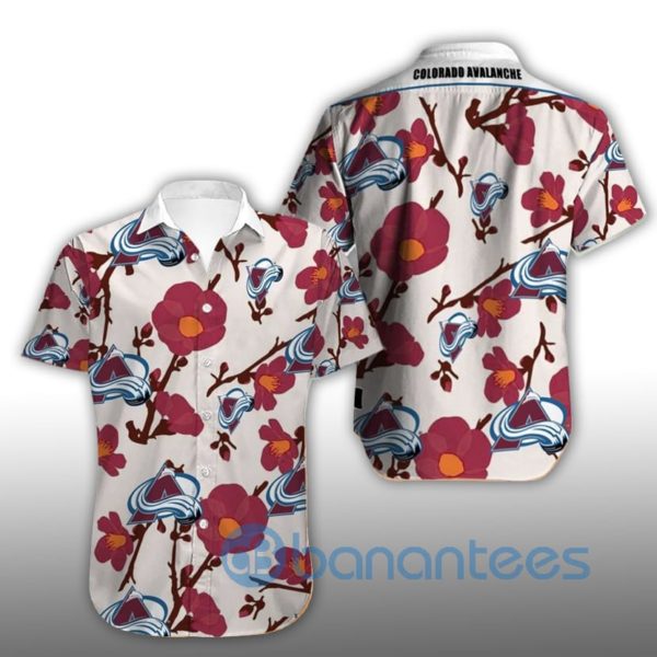 Colorado Avalanche Big Floral Short Sleeves Hawaiian Shirt Product Photo
