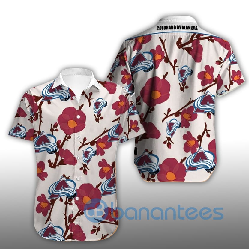 Colorado Avalanche Big Floral Short Sleeves Hawaiian Shirt