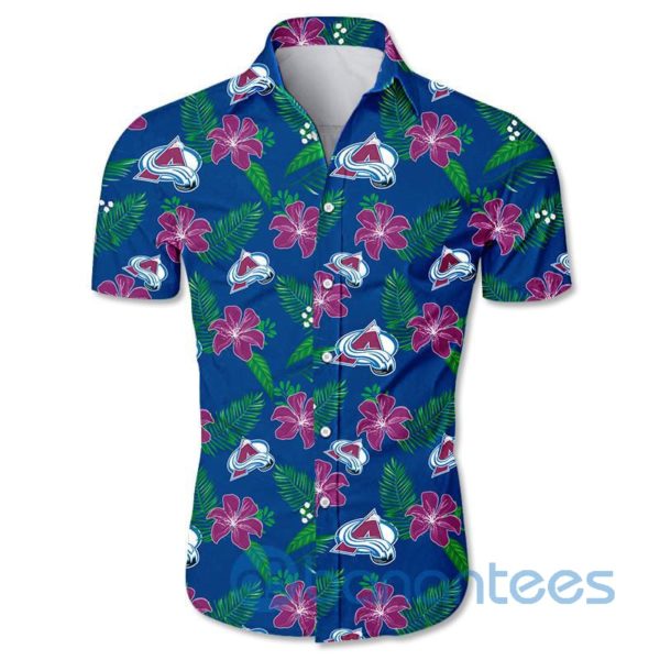 Colorado Avalanche Floral Short Sleeves Hawaiian Shirt Product Photo