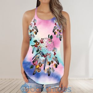 Colorful DreamCatcher Native American Criss Cross Tank Top Product Photo