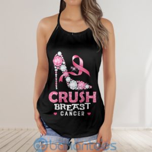 Crush Breast Cancer Criss Cross Tank Top Fighting for the Cure Pink Ribbon Product Photo