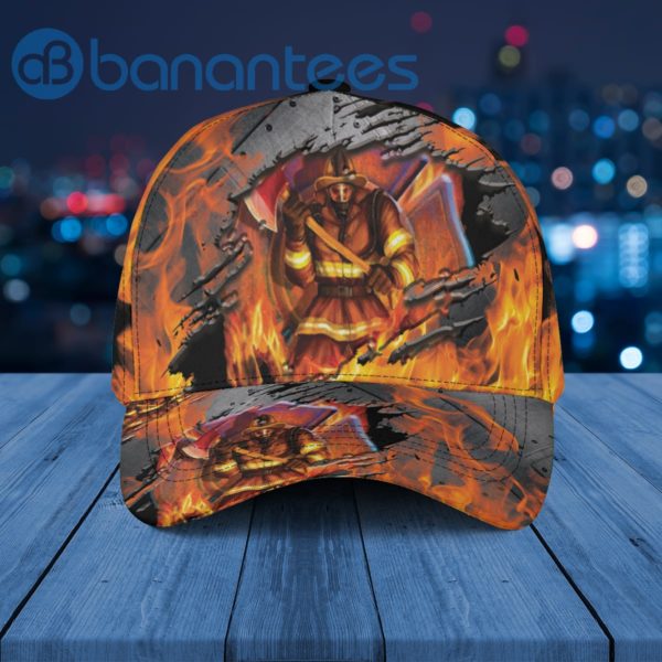 Custom Name Firefighter In Flame Saved Life Cap Hat Product Photo